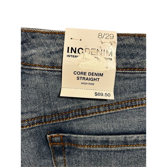 INC High Rise Core Denim Indigo Straight Jeans Women’s Size 8/29 NWT - Picture 7 of 10